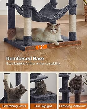 ◆Cat◆ Feandrea Cat Tree, 75.2-Inch Cat Tower for Indoor Cats